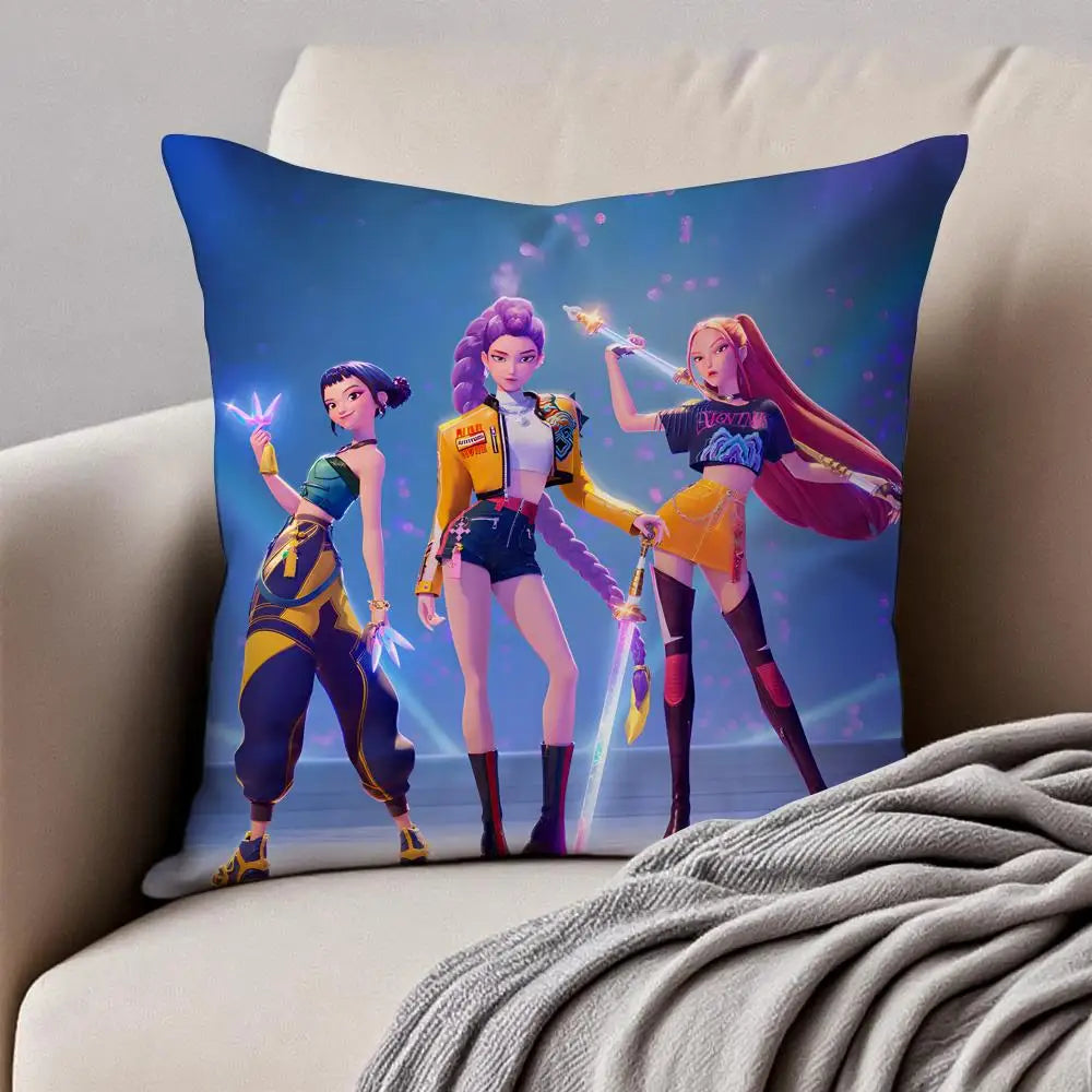 Housse de Coussin Style Anime Coloré Pop