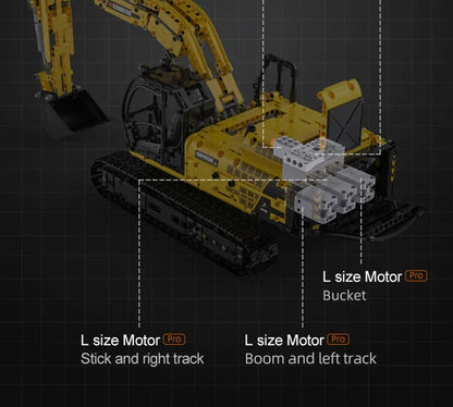 Pelle mécanique Grue Technique 1702Pcs Remote Control Engineering Building Blocks RC Excavator
