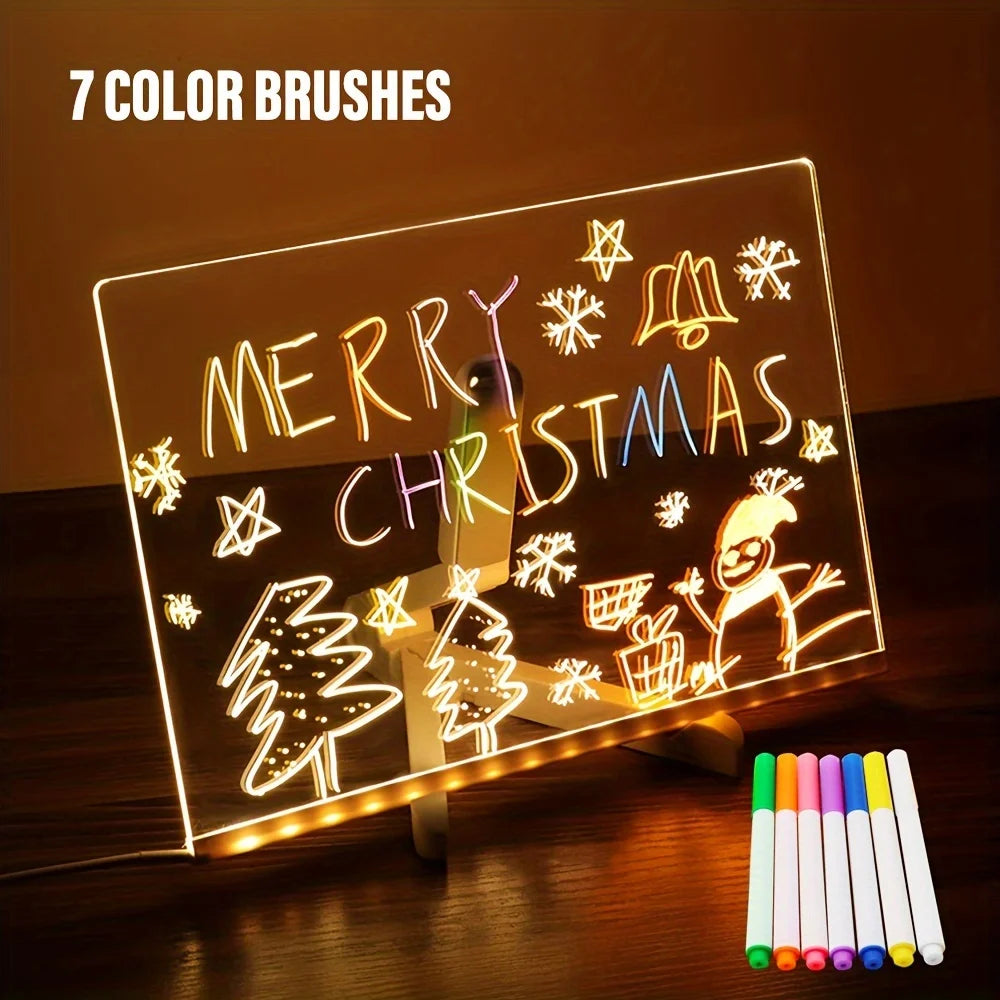 Tableau LED Effaçable pour Enfants – Planche à Dessin Lumineuse avec Stylos Colorés
