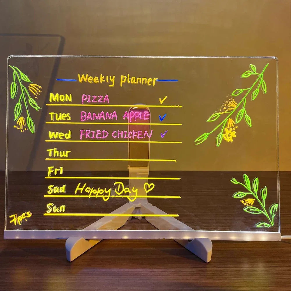 Tableau LED Effaçable pour Enfants – Planche à Dessin Lumineuse avec Stylos Colorés
