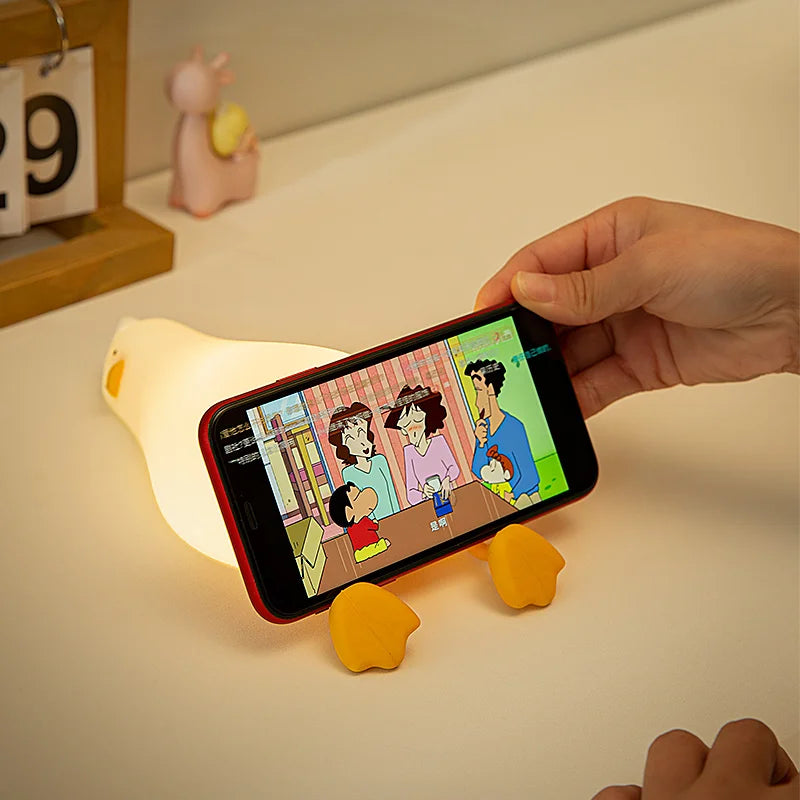 Veilleuse Canard en Silicone Rechargeable – Lampe de Nuit Tactile Enfant