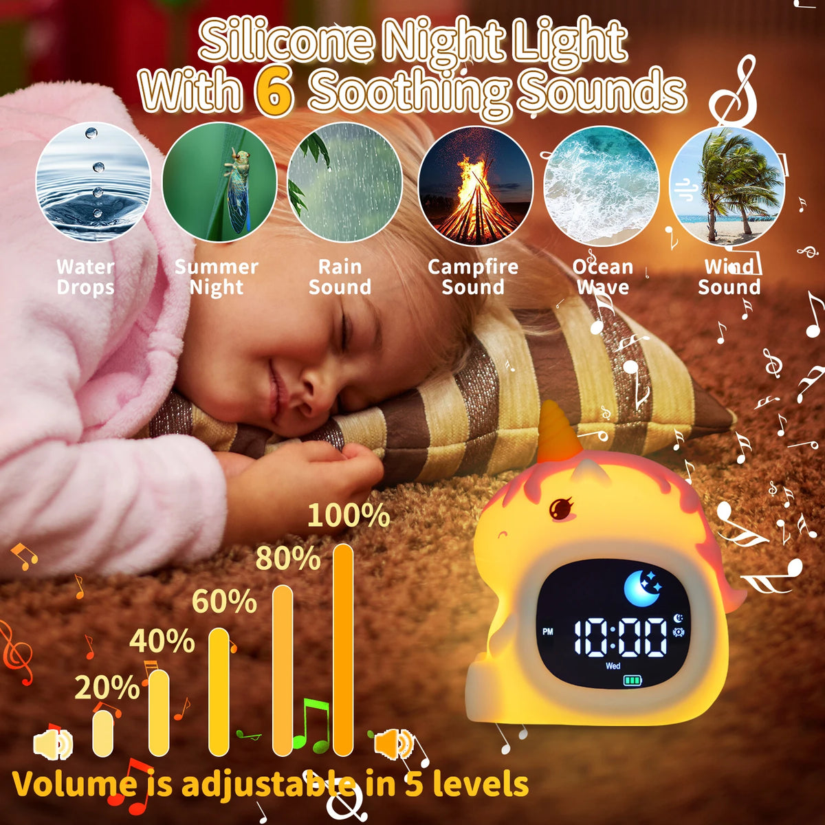 Réveil Veilleuse Licorne pour Enfant - photo 3