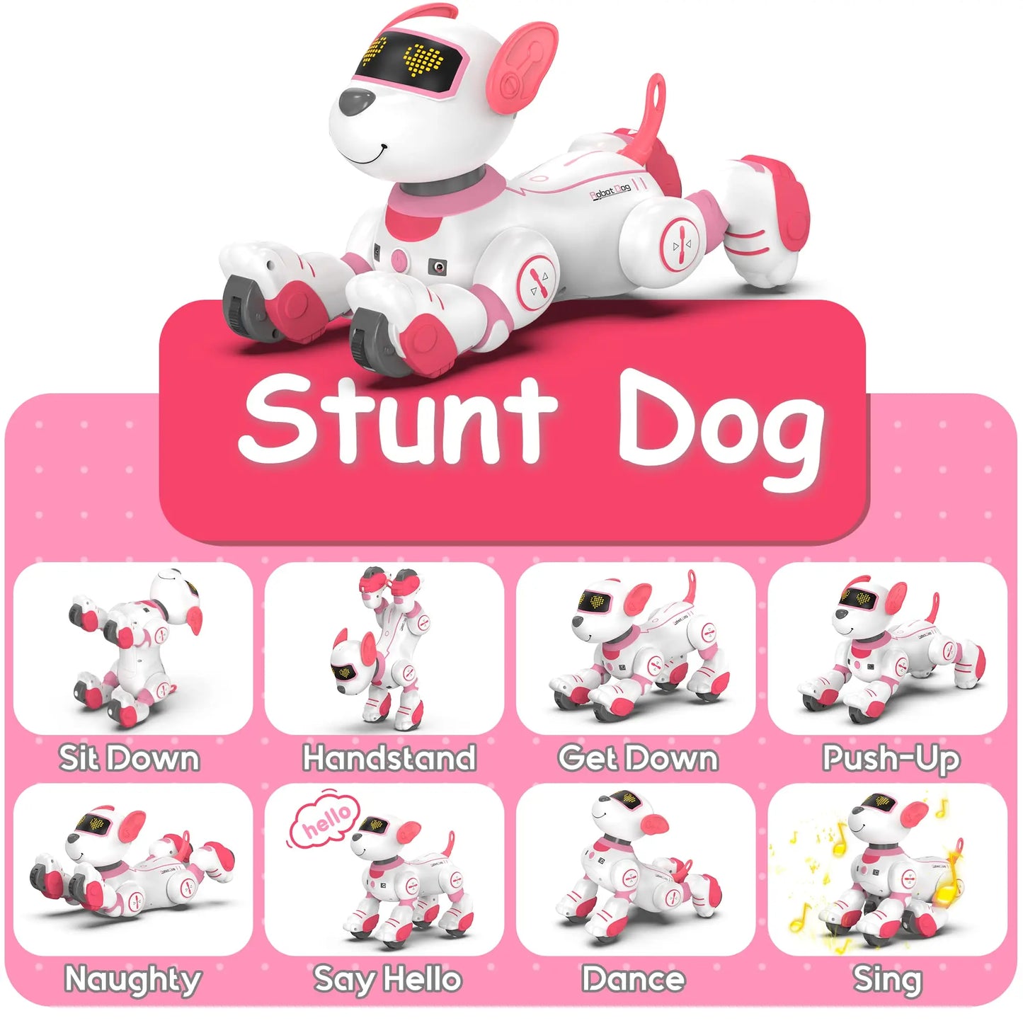 Chien Robot Intelligent Télécommandé – Jouet Interactif qui Danse, Chante et Suit les Mouvements