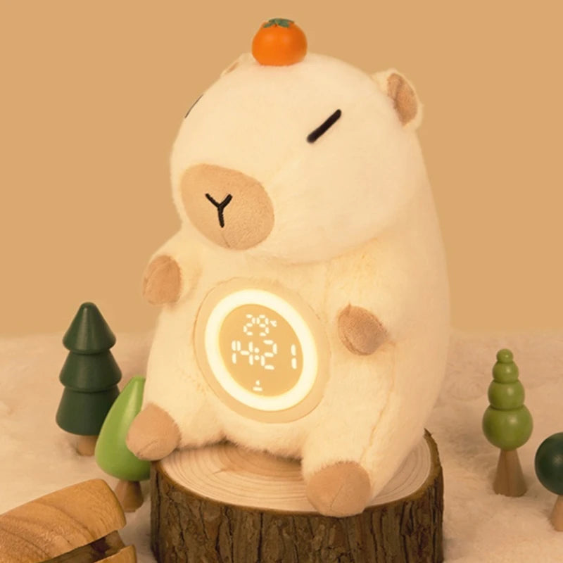 réveil capybara peluche veilleuse horloge numérique chambre enfant