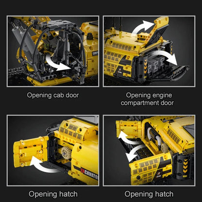 Pelle mécanique Grue Technique 1702Pcs Remote Control Engineering Building Blocks RC Excavator