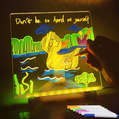 Tableau LED Effaçable pour Enfants – Planche à Dessin Lumineuse avec Stylos Colorés