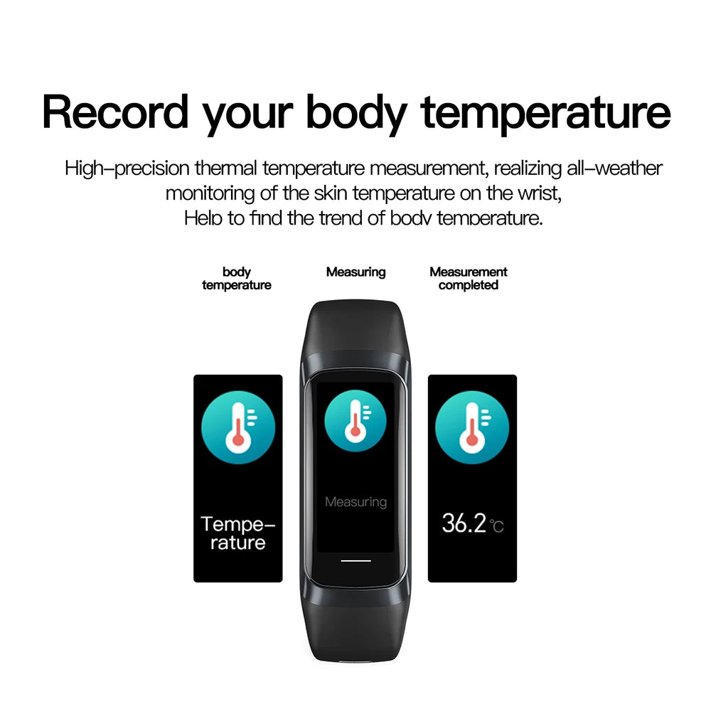 Montre Intelligente Fitness C60 – Bracelet Connecté Étanche 3ATM