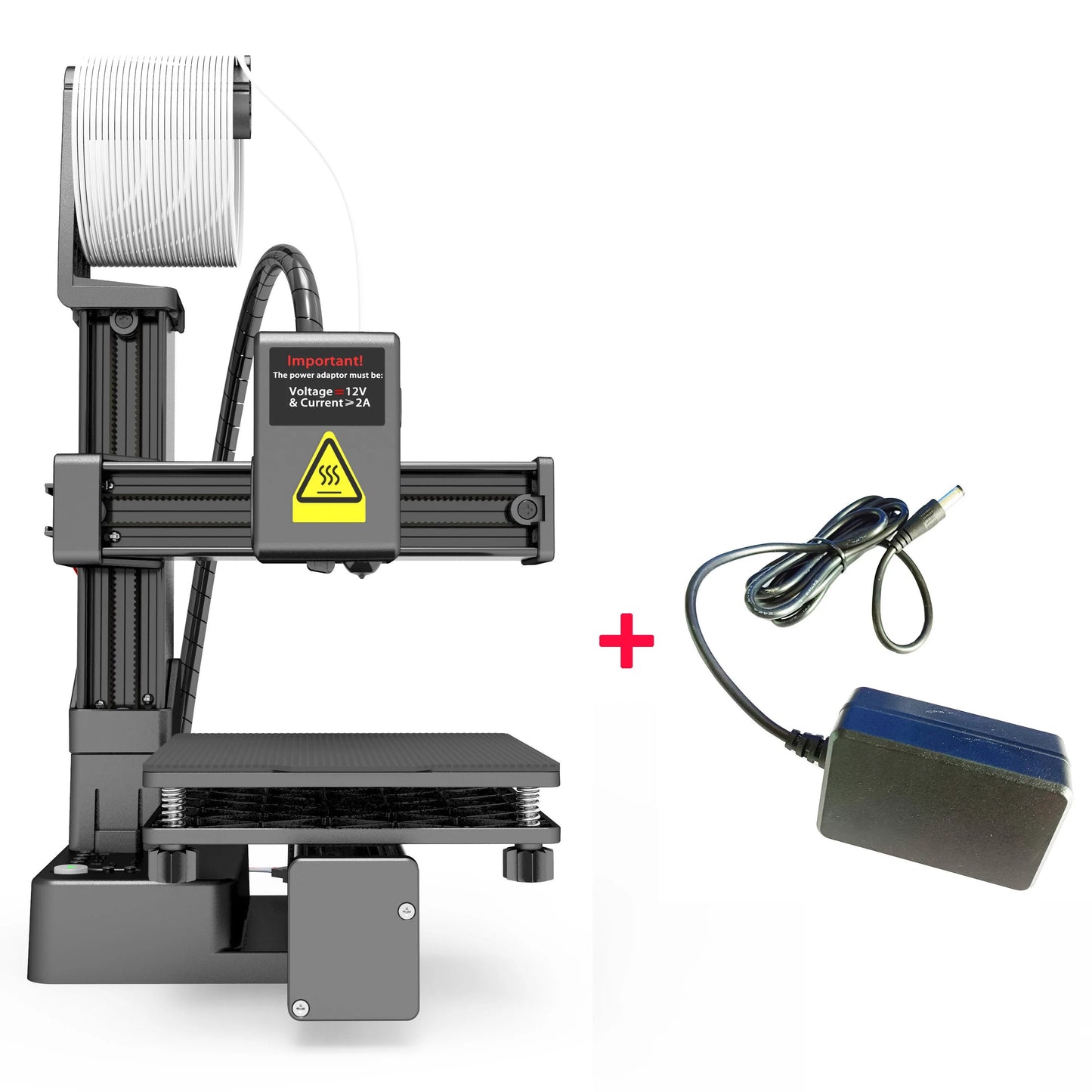 Imprimante 3D Compacte pour Débutants – Compatible PLA & TPU avec Adaptateur Inclus