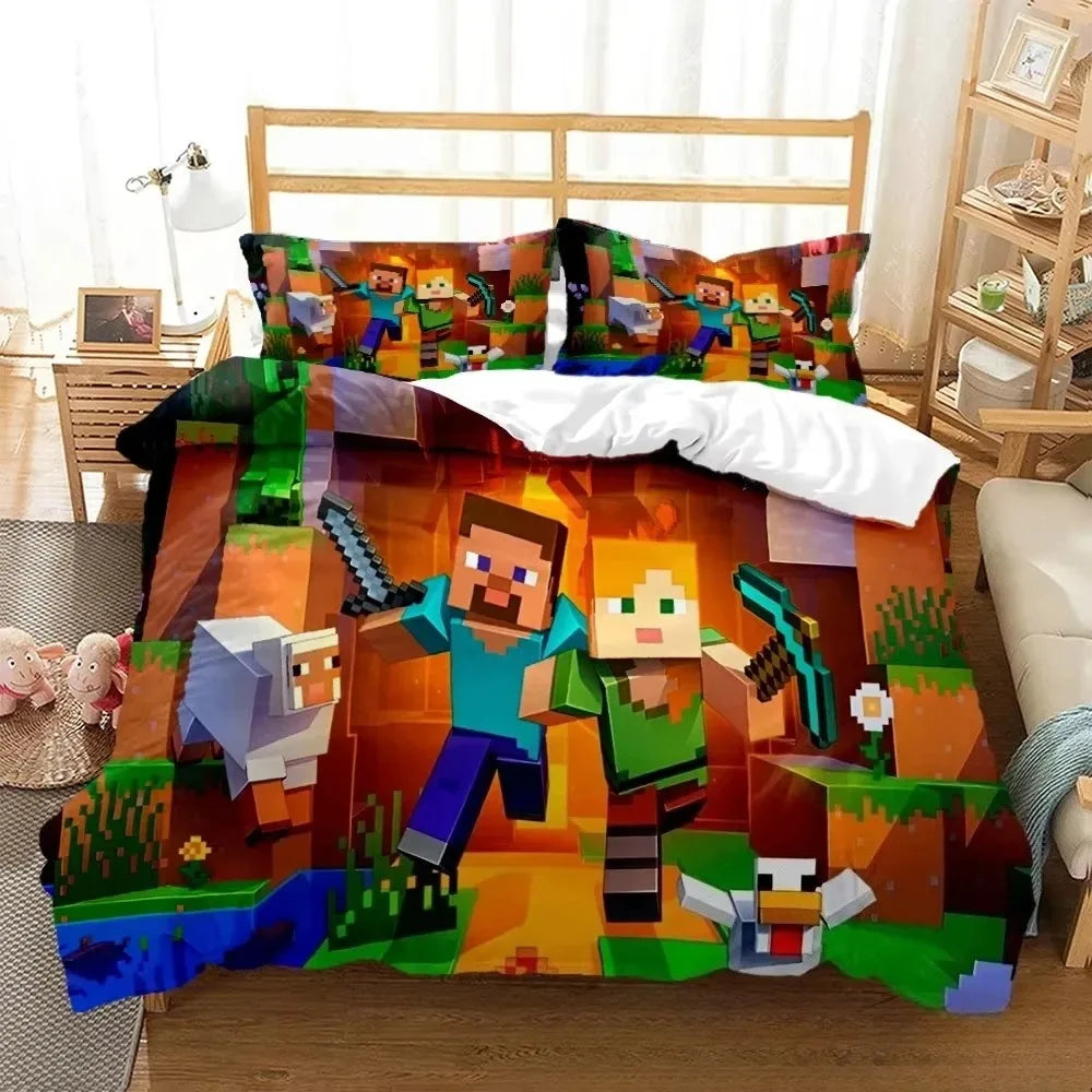 M-Mine craft Pixel bedding set