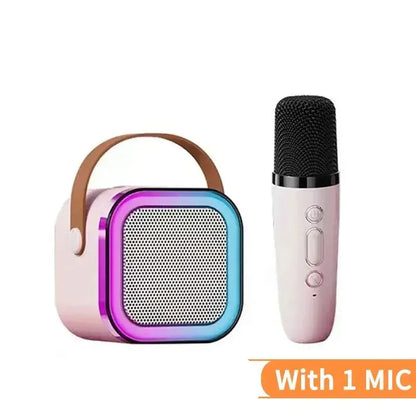 Mini Machine Karaoké Bluetooth avec Micro Sans Fil – Haut-Parleur LED Portable