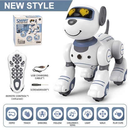 Chien Robot Intelligent Télécommandé – Jouet Interactif qui Danse, Chante et Suit les Mouvements