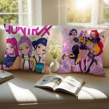 Housse de Coussin Style Anime Coloré Pop