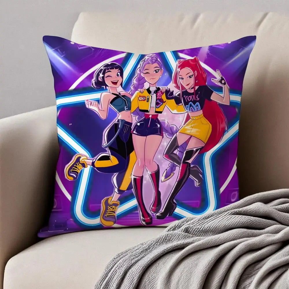 Housse de Coussin Style Anime Coloré Pop