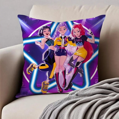 Housse de Coussin Style Anime Coloré Pop