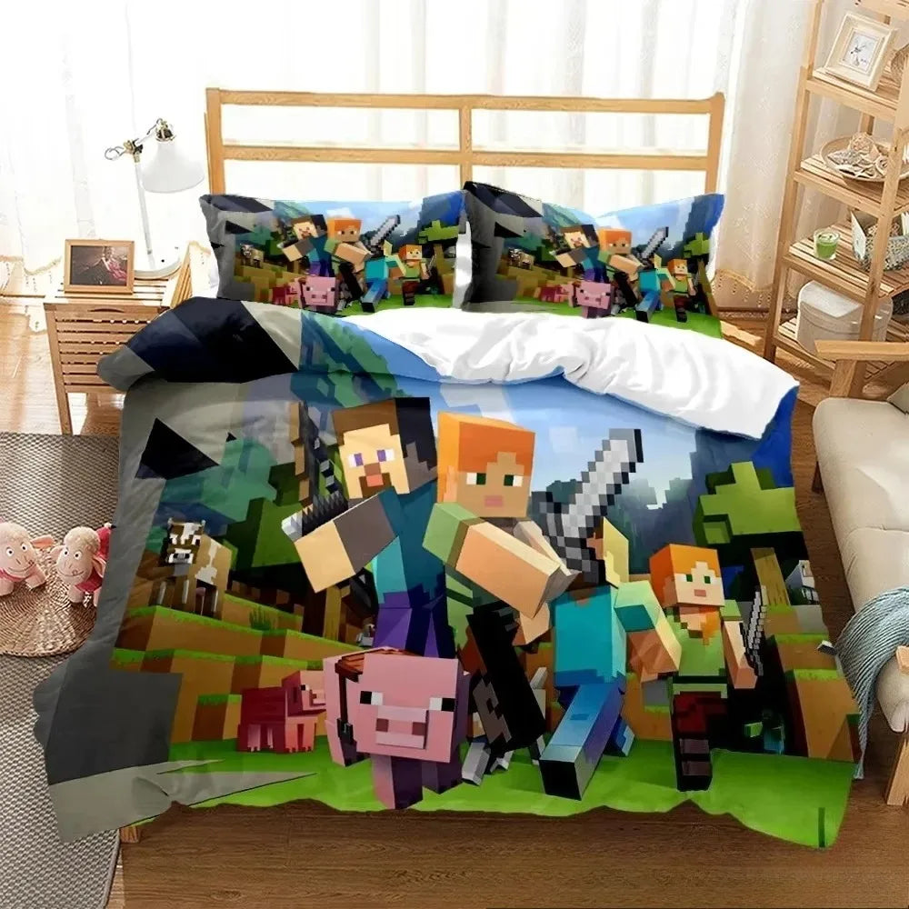 M-Mine craft Pixel bedding set