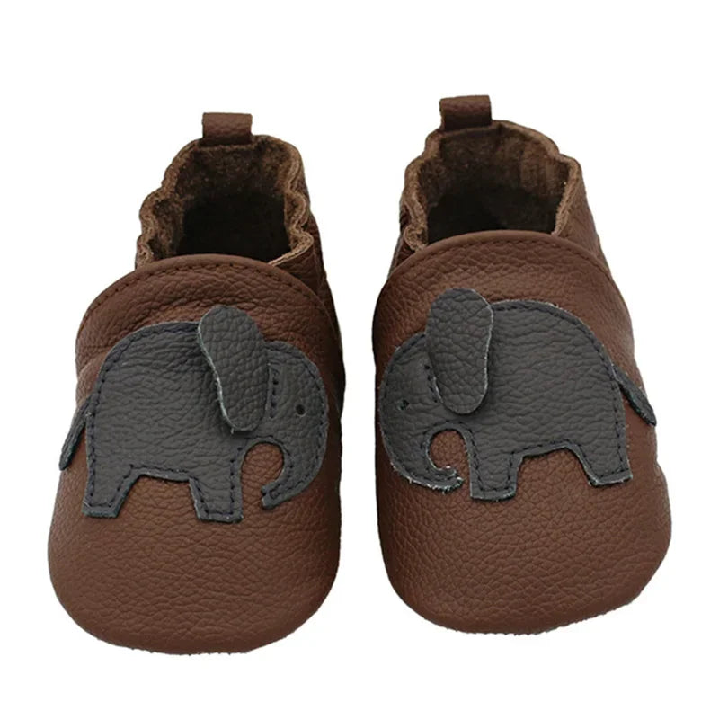 Mocassin anti-dérapant pour bébé cuir véritable