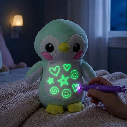 Peluche Lumineuse à Dessiner – Compagnon Doux avec Stylo UV Effaçable
