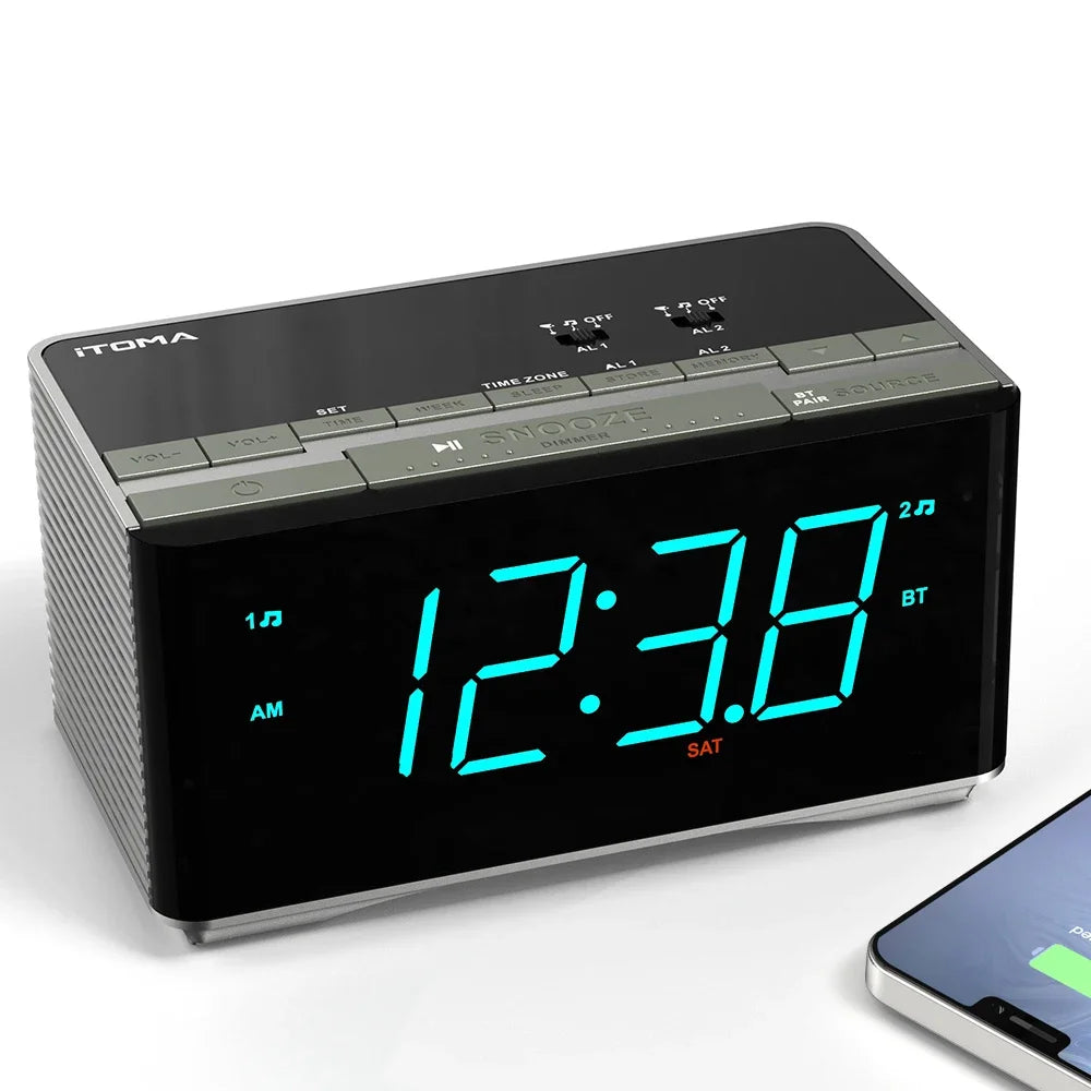 Radio FM Réveil Bluetooth Alarm Clock
