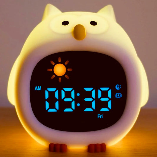 Réveil Éducatif Enfant avec Veilleuse RGB et Sons Apaisants – Horloge Sommeil Jour/Nuit pour Tout-Petits