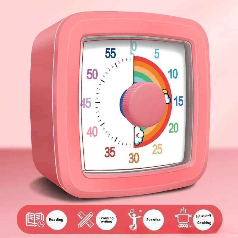 Minuteur Visuel Enfant 60 Minutes – Horloge Éducative Silencieuse avec Compte à Rebours Coloré