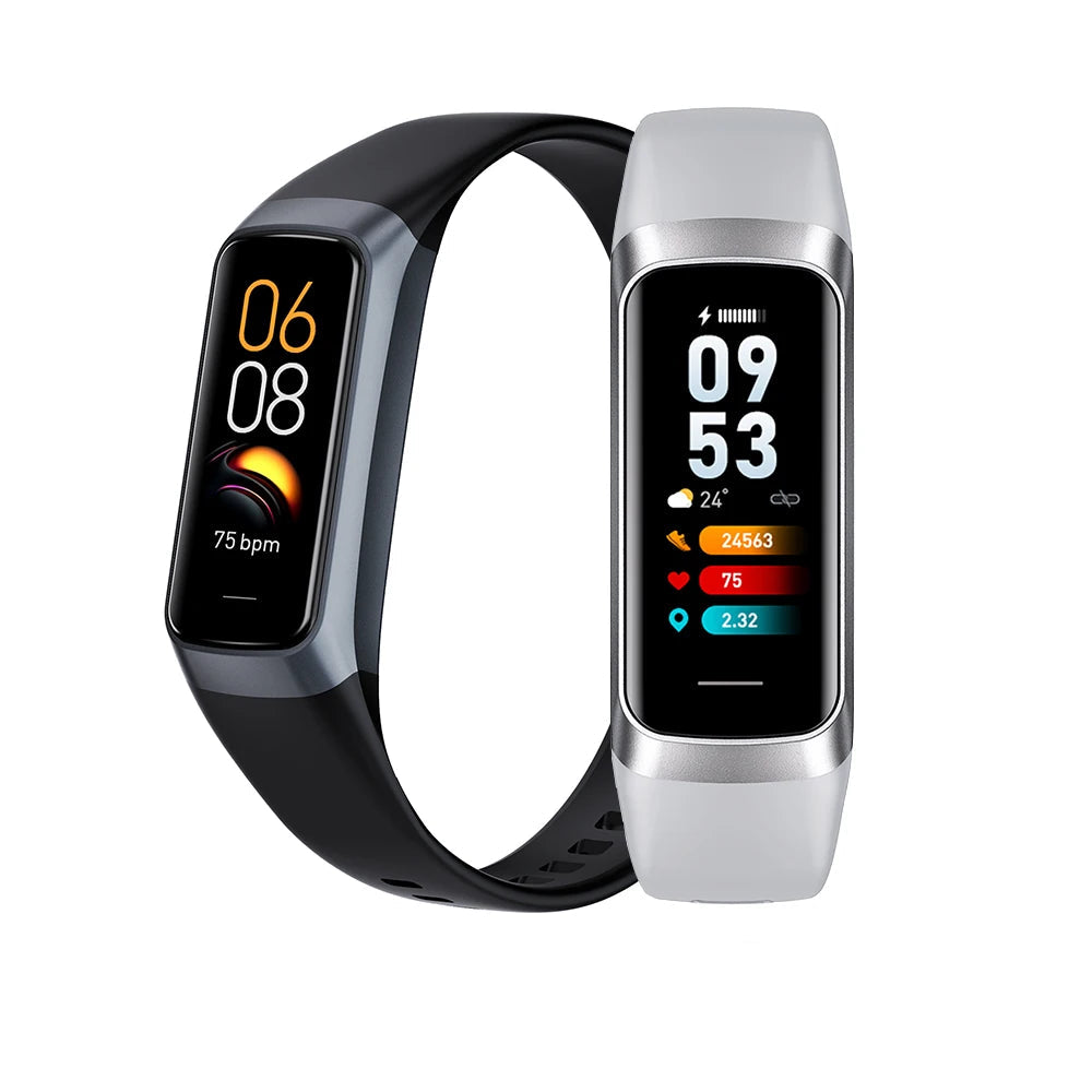 Montre intelligente fitness C60 avec écran couleur affichant les statistiques de santé et activités sportives.