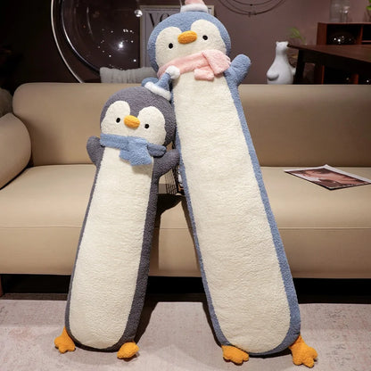 peluche pingouin géante coussin long doux