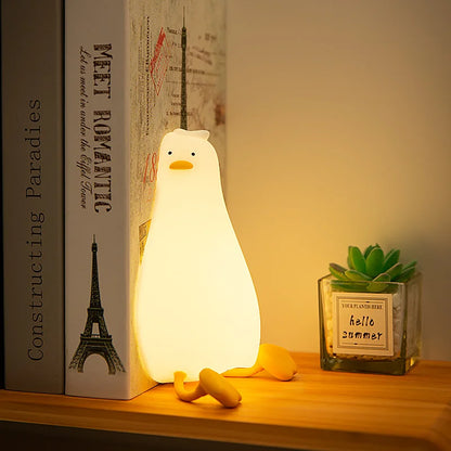 Veilleuse Canard en Silicone Rechargeable – Lampe de Nuit Tactile Enfant