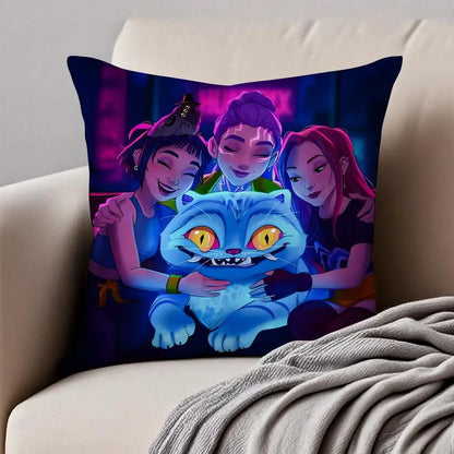Housse de Coussin Style Anime Coloré Pop