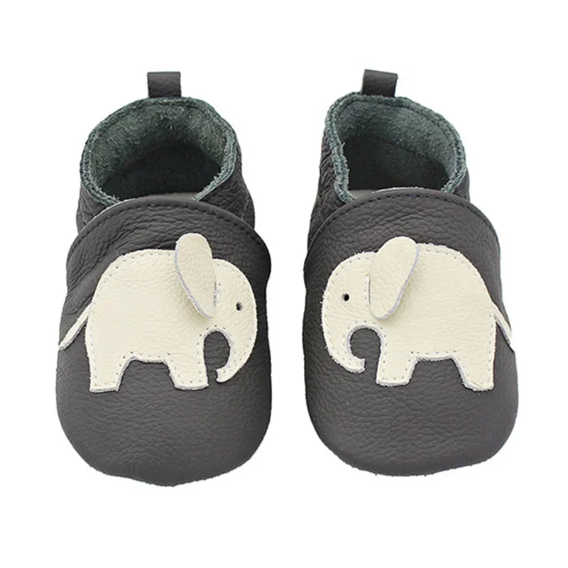 Mocassin anti-dérapant pour bébé cuir véritable