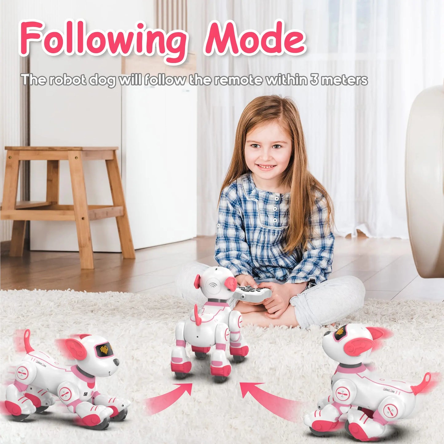 Chien Robot Intelligent Télécommandé – Jouet Interactif qui Danse, Chante et Suit les Mouvements