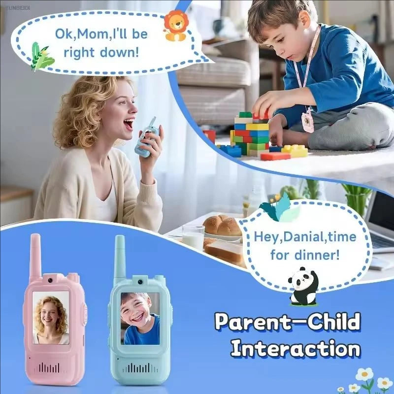 Talkies-walkies vidéo pour enfants – Lot de 2, écran 2 pouces, rechargeables - photo 3