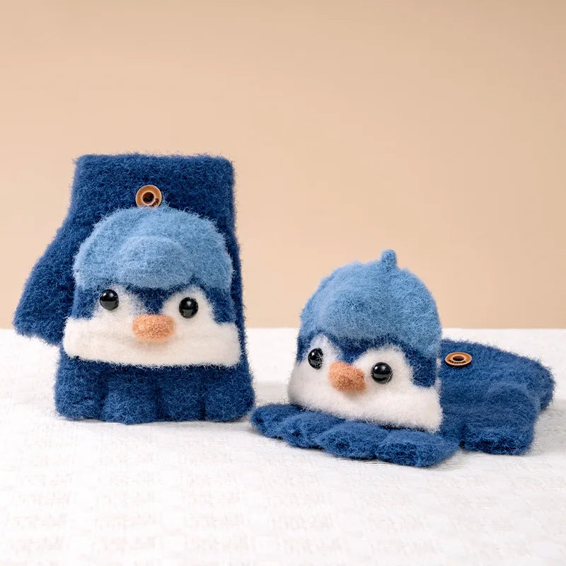 Gloves Cute Penguin Gloves Kids Warm 3-10Y
