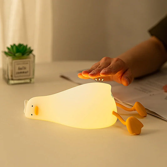 Veilleuse Canard en Silicone Rechargeable – Lampe de Nuit Tactile Enfant