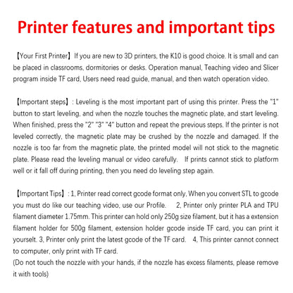 Imprimante 3D Compacte pour Débutants – Compatible PLA & TPU avec Adaptateur Inclus