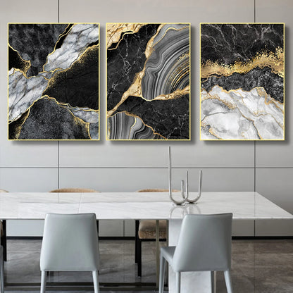 Art mural Canvas Black and Gold River
