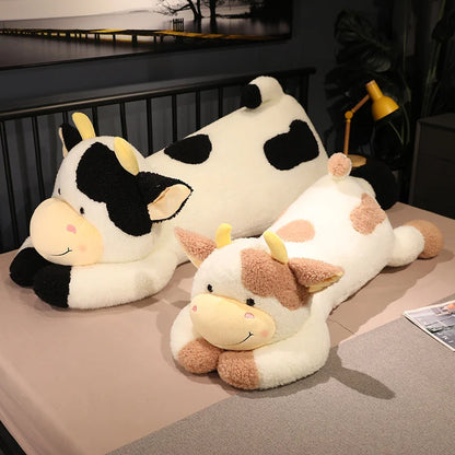 Peluche Vache Géante 90 cm – Coussin Doux et Moelleux pour Enfants