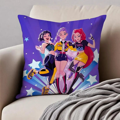 Housse de Coussin Style Anime Coloré Pop