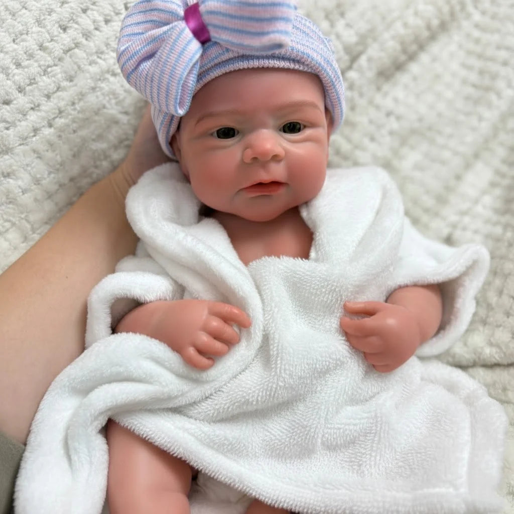 Reborn Boy Doll Leo 45 cm Soft Silicone – Handmade Realistic Reborn Baby