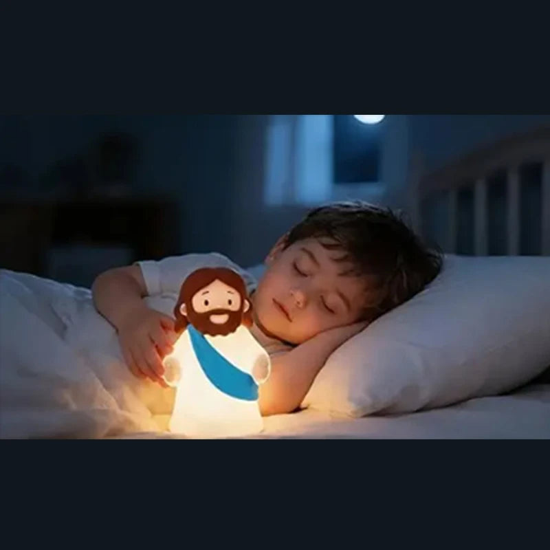 Veilleuse LED Jésus Rechargeable USB – 3 Niveaux de Luminosité