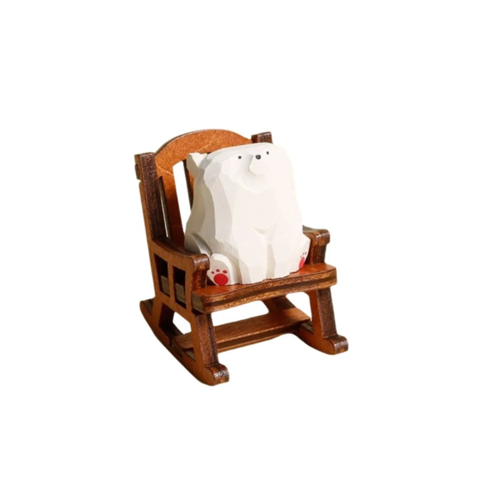 Figurine Ours en Bois Miniature – Décoration Table Originale et Cadeau Mignon