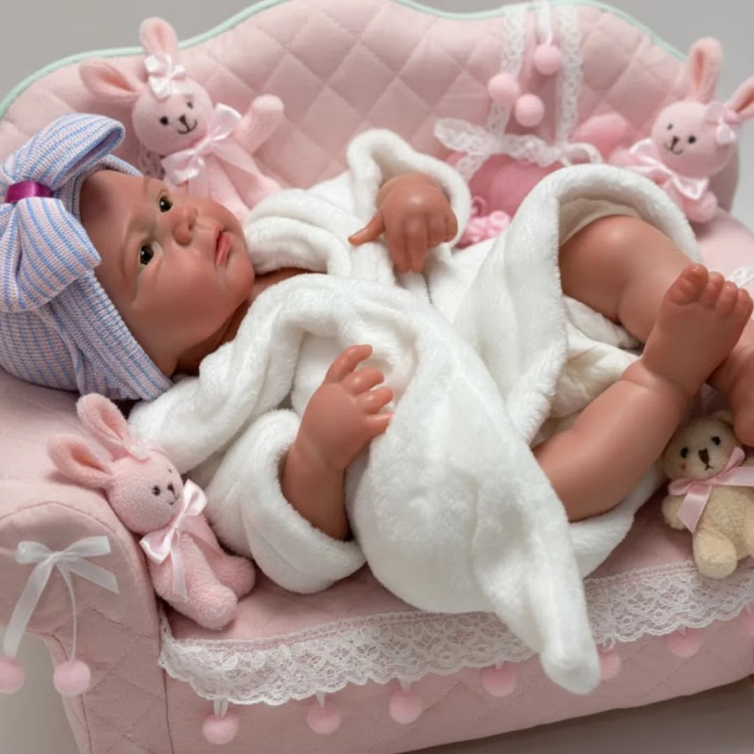 Reborn Boy Doll Leo 45 cm Soft Silicone – Handmade Realistic Reborn Baby