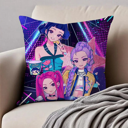 Housse de Coussin Style Anime Coloré Pop