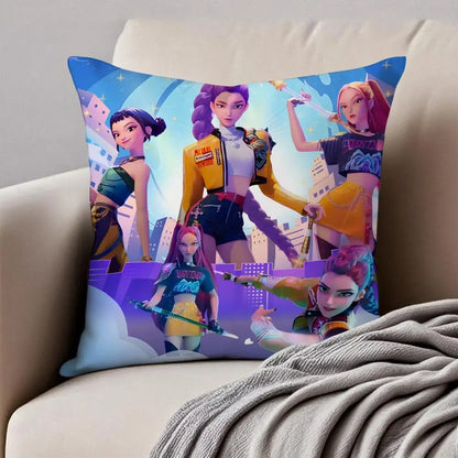 Housse de Coussin Style Anime Coloré Pop
