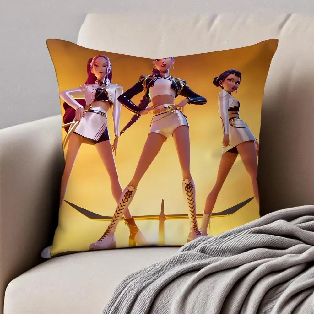 Housse de Coussin Style Anime Coloré Pop