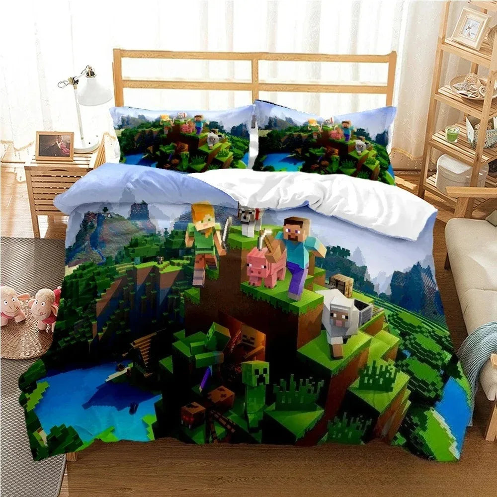 M-Mine craft Pixel bedding set