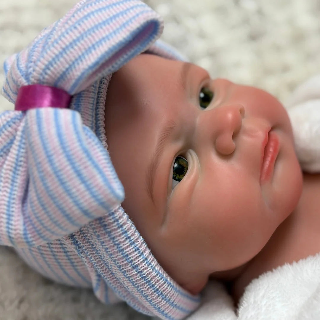 Reborn Boy Doll Leo 45 cm Soft Silicone – Handmade Realistic Reborn Baby