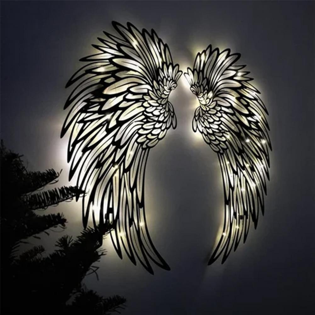 Ailes d'anges en métal avec ou sans LED