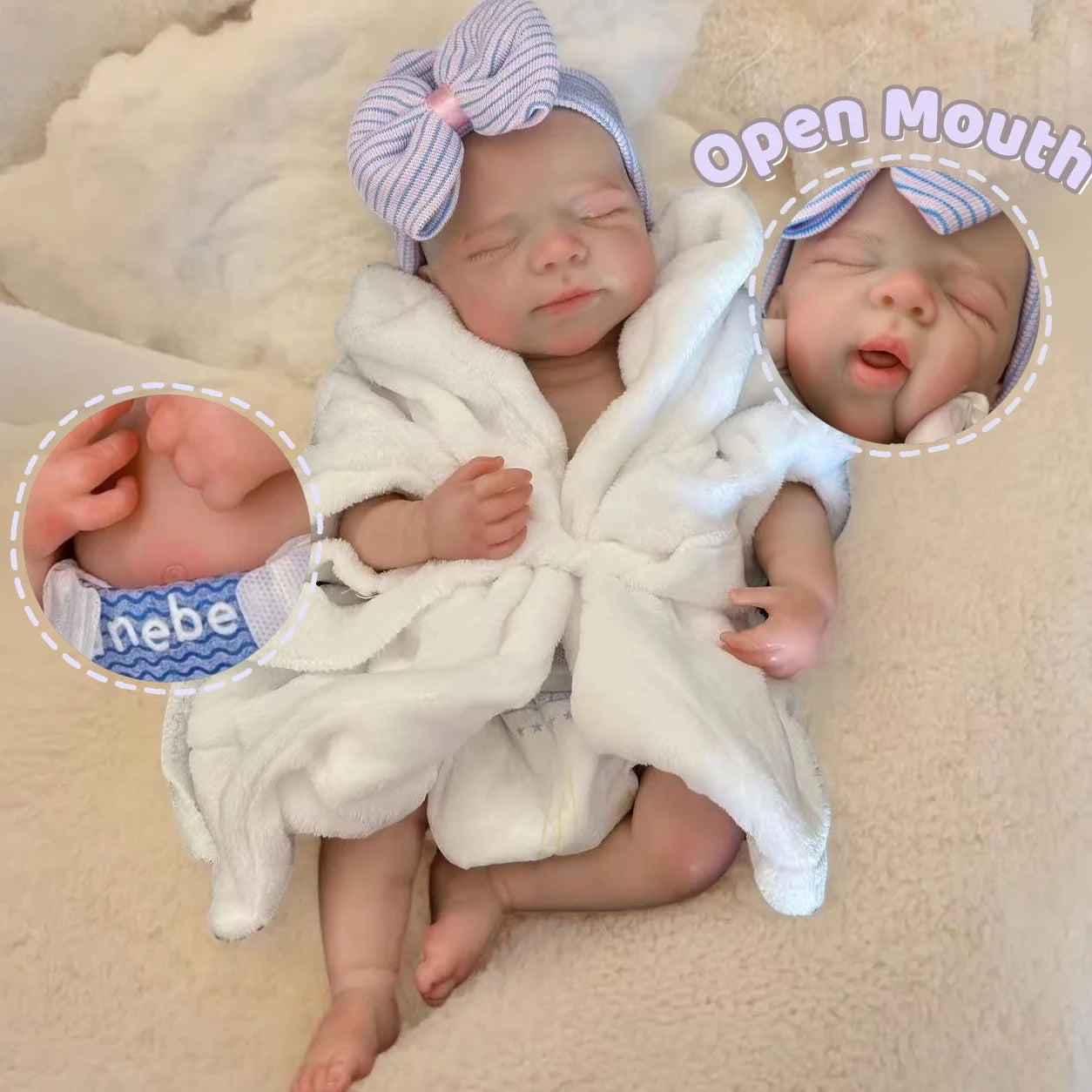 Poupée Reborn Soft Premium Silicone Reborn Girl Lifelike Nya 45cm