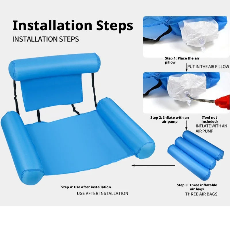 Chaise Flottante Gonflable pour Piscine – Hamac de Détente Aquatique