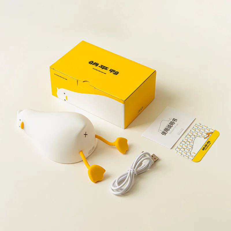 Veilleuse Canard en Silicone Rechargeable – Lampe de Nuit Tactile Enfant